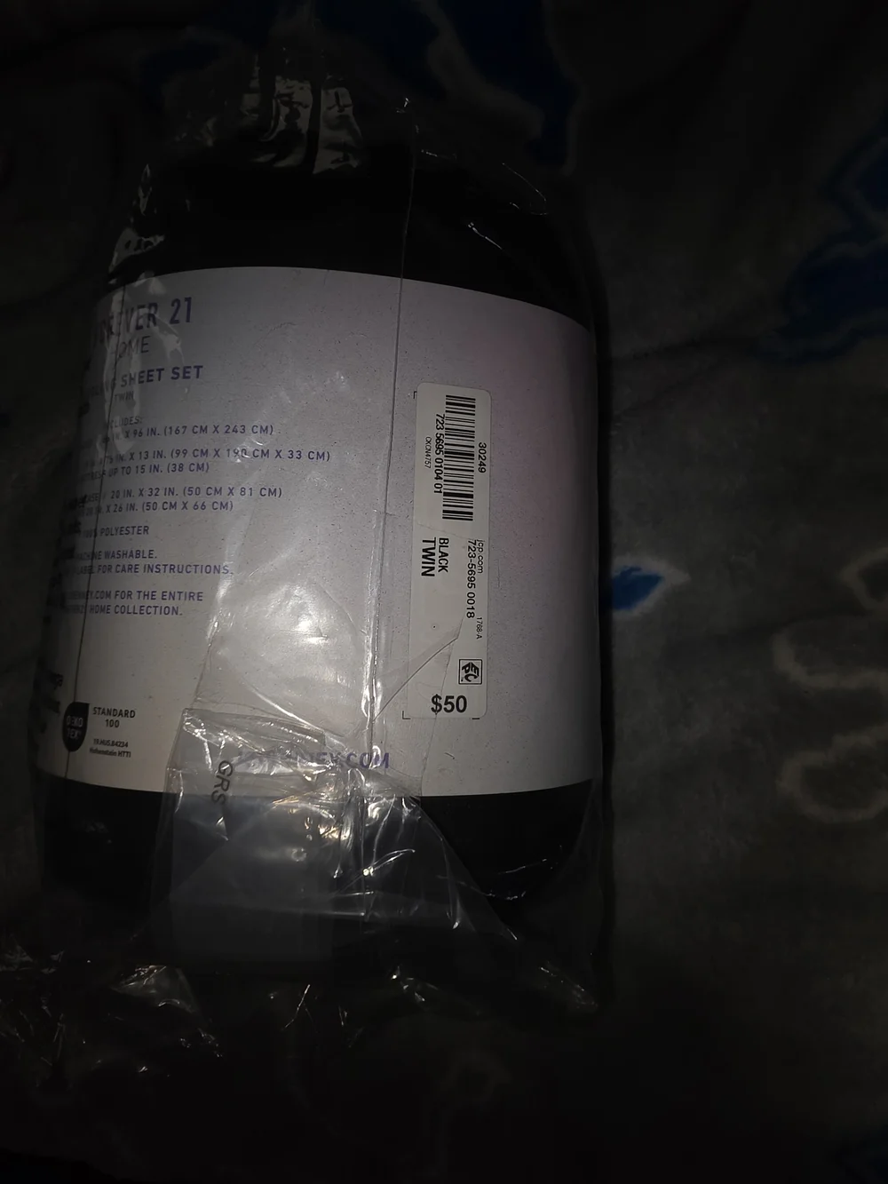 Forever 21 Home Black Cooling Twin Sheet Set